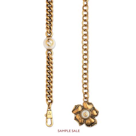 gucci pearl flower belt